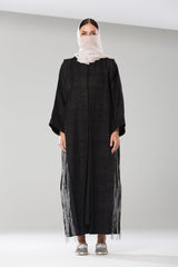 LB08 Abaya Black Tweed